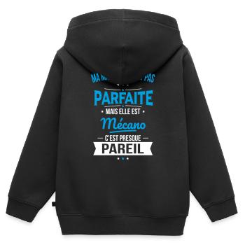 Ma marraine n'est pas parfaite - Mécano - Sweat Premium à capuche zippé enfant bio - noir - Dos - AI Model Kid Male (0cm)
