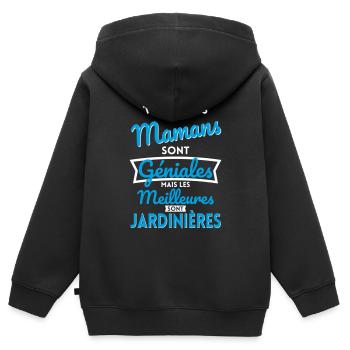 Mamans géniales les meilleures sont Jardinières - Sweat Premium à capuche zippé enfant bio - noir - Dos - AI Model Kid Male (0cm)