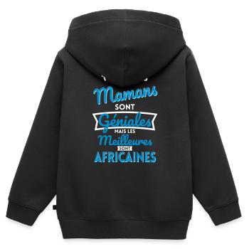Mamans géniales les meilleures sont Africaines - Sweat Premium à capuche zippé enfant bio - noir - Dos - AI Model Kid Male (0cm)