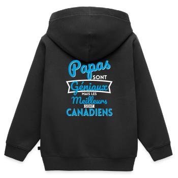 Papas géniaux mais les meilleurs sont Canadiens - Sweat Premium à capuche zippé enfant bio - noir - Dos - AI Model Kid Male (0cm)