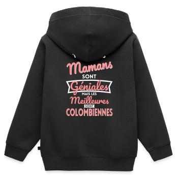 Mamans géniales les meilleures sont Colombiennes - Sweat Premium à capuche zippé enfant bio - noir - Dos - AI Model Kid Male (0cm)