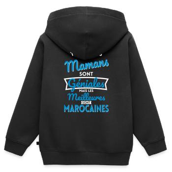 Mamans géniales les meilleures sont Marocaines - Sweat Premium à capuche zippé enfant bio - noir - Dos - AI Model Kid Male (0cm)