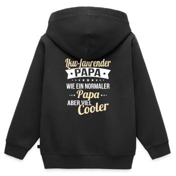 J’ai un père chauffeur de camion comme un père normal - Sweat Premium à capuche zippé enfant bio - noir - Dos - AI Model Kid Male (0cm)