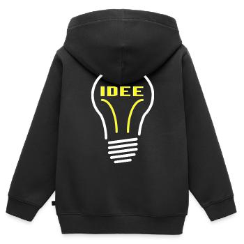 Glühbirne Idee - Kinder Premium Organic Zip Hoodie - Schwarz - Hinten - AI Model Kid Male (0cm)