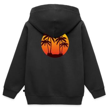 Summer feeling - Kids Premium Organic Zip-up Hoodie - black - Back - AI Model Kid Male (0cm)
