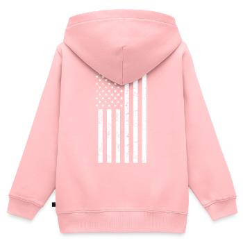USA Amerika Flagge - Kinder Premium Organic Zip Hoodie - Rosa - Hinten - AI Model Kid Female (0cm)