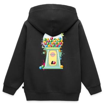 nostalgischer Retro Kaugummi Automat-Graffiti Stil - Kinder Premium Organic Zip Hoodie - Schwarz - Hinten - AI Model Kid Male (0cm)