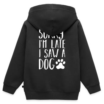 Hund Hunde - Kinder Premium Organic Zip Hoodie - Schwarz - Hinten - AI Model Kid Male (0cm)