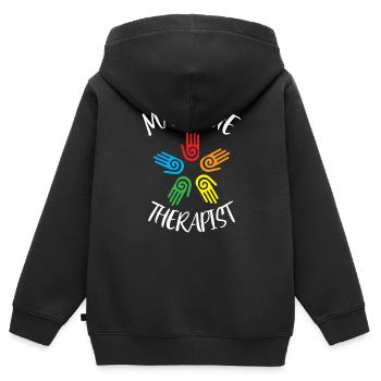 Massage Therapie Hand - Kinder Premium Organic Zip Hoodie - Schwarz - Hinten - AI Model Kid Male (0cm)