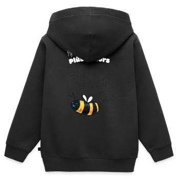 Plüschmors Plattdeutsch Geschenkidee - Kinder Premium Organic Zip Hoodie - Schwarz - Hinten - AI Model Kid Male (0cm)