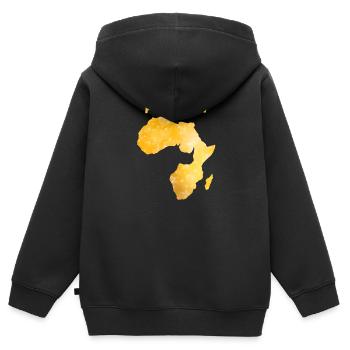 Afrique Gold Afrique - Sweat Premium à capuche zippé enfant bio - noir - Dos - AI Model Kid Male (0cm)