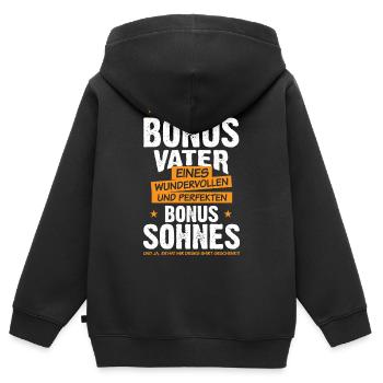 Stiefvater stolzer Bonus Vater & Bonus Sohn - Kinder Premium Organic Zip Hoodie - Schwarz - Hinten - AI Model Kid Male (0cm)