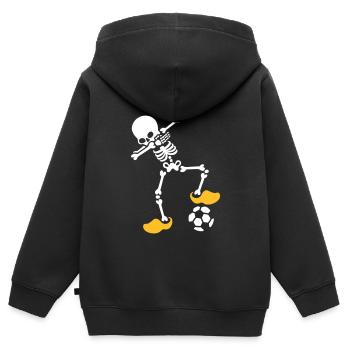 Dab dabbing Skelett Niederlande Orange Fußball-Europameisterschaft - Kinder Premium Organic Zip Hoodie - Schwarz - Hinten - AI Model Kid Male (0cm)