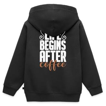 Coffee Coffee Drinker Coffee Lovers - Kids Premium Organic Zip-up Hoodie - black - Back - AI Model Kid Male (0cm)