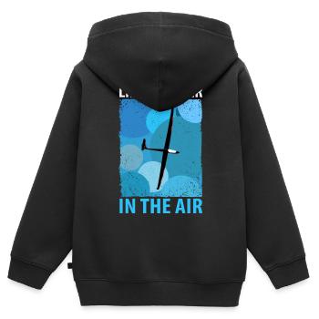 Planeurs Planeurs Planeurs Voler - Sweat Premium à capuche zippé enfant bio - noir - Dos - AI Model Kid Male (0cm)