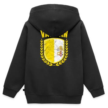 Vatican - Sweat Premium à capuche zippé enfant bio - noir - Dos - AI Model Kid Male (0cm)