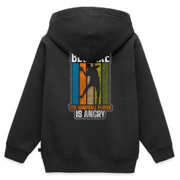 Handballer Verein Mannschaft - Kinder Premium Organic Zip Hoodie - Schwarz - Hinten - AI Model Kid Male (0cm)