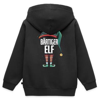 Elf Mann Papa Weihnachten Familie Geschenk Idee - Kinder Premium Organic Zip Hoodie - Schwarz - Hinten - AI Model Kid Male (0cm)