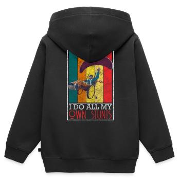 Behinderung Witzig - Kinder Premium Organic Zip Hoodie - Schwarz - Hinten - AI Model Kid Male (0cm)