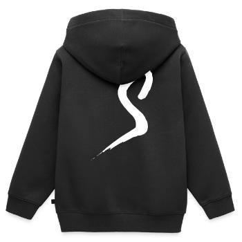Trendy Cool Stylisch S Buchstabe - Kinder Premium Organic Zip Hoodie - Schwarz - Hinten - AI Model Kid Male (0cm)