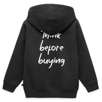 Minimalisme - Sweat Premium à capuche zippé enfant bio - noir - Dos - AI Model Kid Male (0cm)
