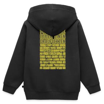 Maurer mauern Mauer Spruch - Kinder Premium Organic Zip Hoodie - Schwarz - Hinten - AI Model Kid Male (0cm)