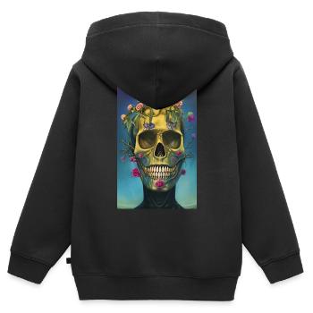 Beautiful fantasy Skull - Kids Premium Organic Zip-up Hoodie - black - Back - AI Model Kid Male (0cm)