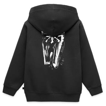 Glamour Ghoul - Sweat Premium à capuche zippé enfant bio - noir - Dos - AI Model Kid Male (0cm)