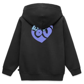 Amour sans fin - Sweat Premium à capuche zippé enfant bio - noir - Dos - AI Model Kid Male (0cm)