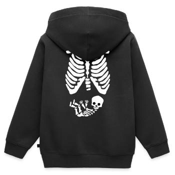 Familienglück Babybauch Schwangerschaft Schwanger - Kinder Premium Organic Zip Hoodie - Schwarz - Hinten - AI Model Kid Male (0cm)