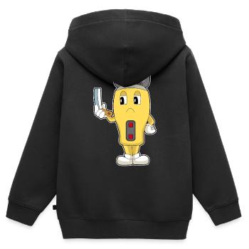 Rasierer Friseur Rasiermesser - Kinder Premium Organic Zip Hoodie - Schwarz - Hinten - AI Model Kid Male (0cm)