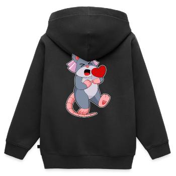 Mariage Mouse Bride Veil - Sweat Premium à capuche zippé enfant bio - noir - Dos - AI Model Kid Male (0cm)