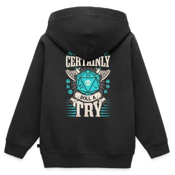 Dragon Jeux de rôle - Tu peux certainement essayer - Sweat Premium à capuche zippé enfant bio - noir - Dos - AI Model Kid Male (0cm)