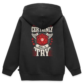 Dragon Jeux de rôle - Tu peux certainement essayer - Sweat Premium à capuche zippé enfant bio - noir - Dos - AI Model Kid Male (0cm)