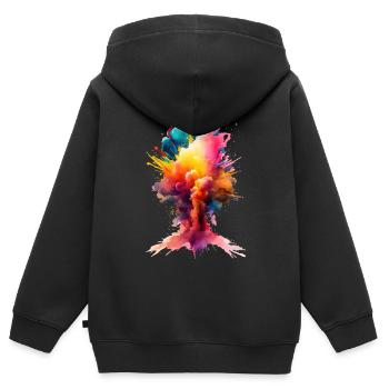 Color needs no words - Farbe braucht keine Worte - Kinder Premium Organic Zip Hoodie - Schwarz - Hinten - AI Model Kid Male (0cm)