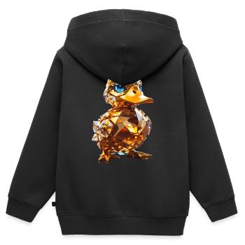Canard de cristal - Sweat Premium à capuche zippé enfant bio - noir - Dos - AI Model Kid Male (0cm)