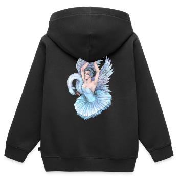 Ballett Tänzerin Schwanensee Schwan Tütü Tanzen - Kinder Premium Organic Zip Hoodie - Schwarz - Hinten - AI Model Kid Male (0cm)