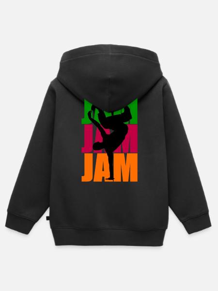 JAM - Kinder Premium Organic Zip Hoodie - Schwarz