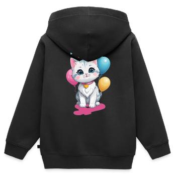 Ich bin Vier Jahre alt ! - Kinder Premium Organic Zip Hoodie - Schwarz - Hinten - AI Model Kid Male (0cm)