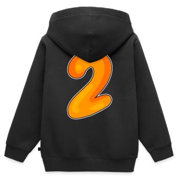 2 - Sweat Premium à capuche zippé enfant bio - noir - Dos - AI Model Kid Male (0cm)