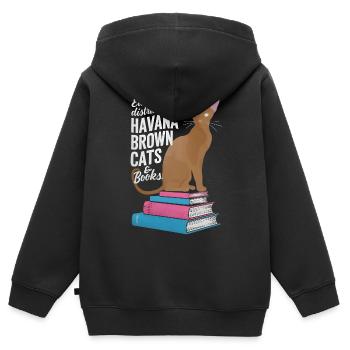 Katze Havanna Braun Geschenk - Kinder Premium Organic Zip Hoodie - Schwarz - Hinten - AI Model Kid Male (0cm)