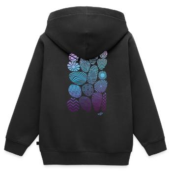 Pierres - Sweat Premium à capuche zippé enfant bio - noir - Dos - AI Model Kid Male (0cm)