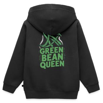 Grüne Bohnen - Kinder Premium Organic Zip Hoodie - Schwarz - Hinten - AI Model Kid Male (0cm)