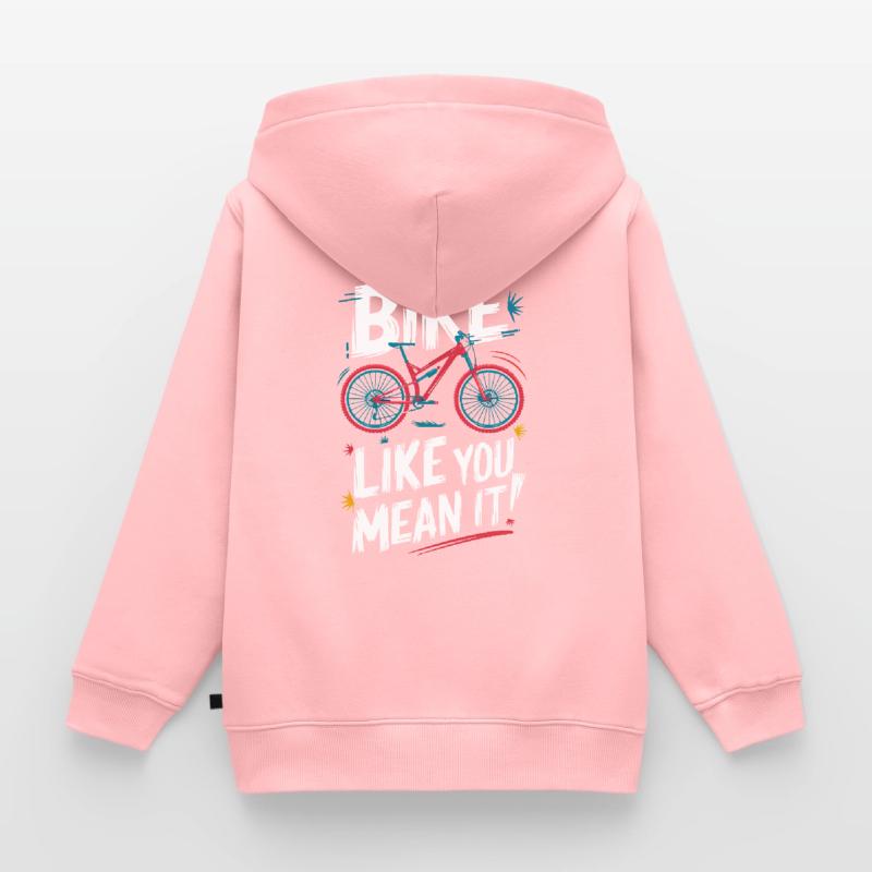 Conception dynamique de devis de vélo Sweat Premium à capuche zippé enfant bio