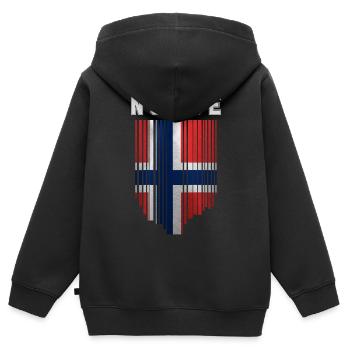 Norwegische Flagge, Norwegischer Stolz - Kinder Premium Organic Zip Hoodie - Schwarz - Hinten - AI Model Kid Male (0cm)