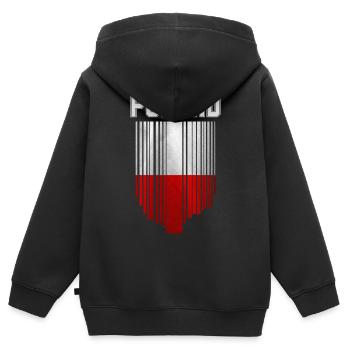 Flagge Polens, Polnischer Stolz - Kinder Premium Organic Zip Hoodie - Schwarz - Hinten - AI Model Kid Male (0cm)