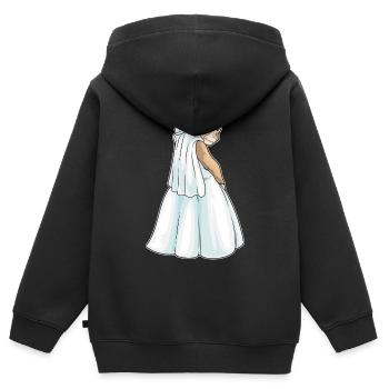 Affe Braut Schleier Hochzeit - Kinder Premium Organic Zip Hoodie - Schwarz - Hinten - AI Model Kid Male (0cm)