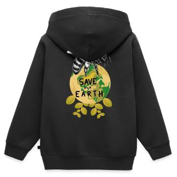Das Brummen der Erde - Kinder Premium Organic Zip Hoodie - Schwarz - Hinten - AI Model Kid Male (0cm)