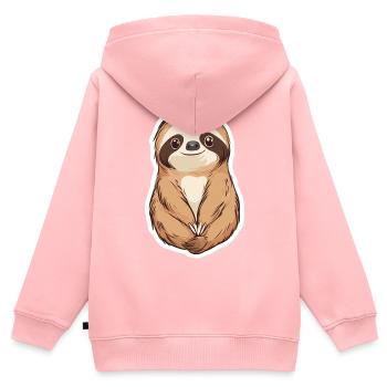 Sloth - Kids Premium Organic Zip-up Hoodie - rose - Back - AI Model Kid Female (0cm)