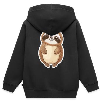 Paresse - Sweat Premium à capuche zippé enfant bio - noir - Dos - AI Model Kid Male (0cm)